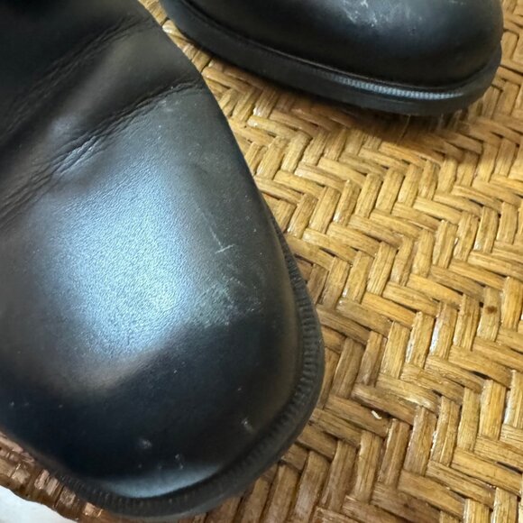 Vintage LA Canadienne Leather Lace-Up Ankle Boots With Block Heel Black Size 9.5 - Picture 9 of 11